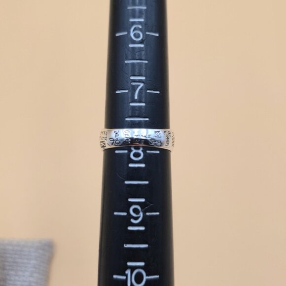 Size 7.75 Sterling Silver Whimsical Sisters Family Band Ring A4766 - Picture 6 of 8